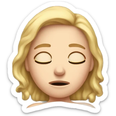 stressed crying white girl while laying in bed sticker