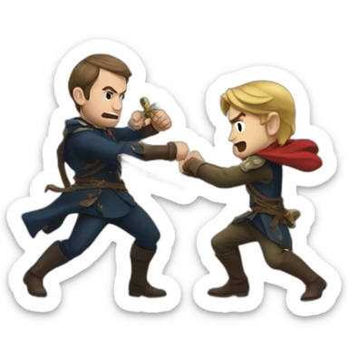 Emmanuel Macron fighting against Link sticker