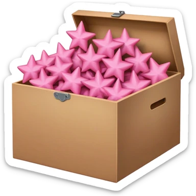 box full of pink stars sticker