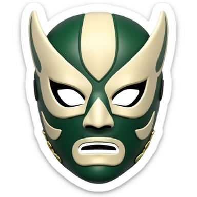 luchador mask in Milwaukee Bucks colors forest green and cream sticker