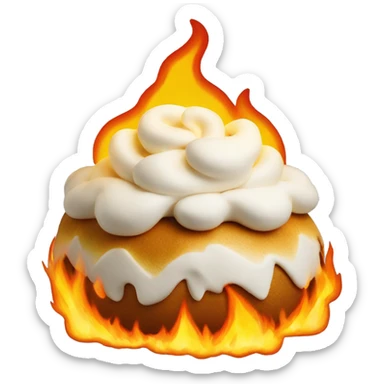 baked alaska on fire sticker