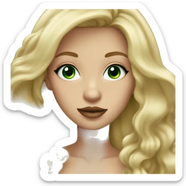 Blonde with long hair with green eyes and big lips sticker