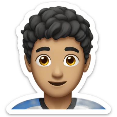 young man with black short hair playing voleyball sticker