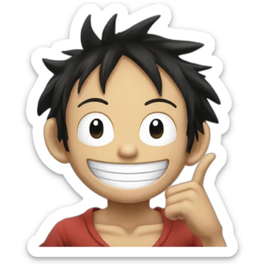 Monkey the Luffy, smiling with name Keniel in yours hands  sticker