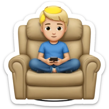 Blonde Boy in recliner  sticker