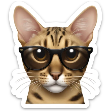 Savannah cat with sunglasses  sticker