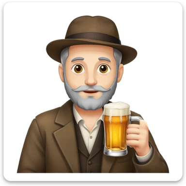 Jewish man drinking beer  sticker