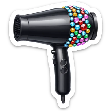 black blow dryer covered in gems sticker