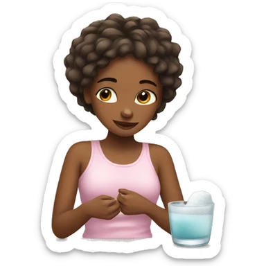 Girl doing self care sticker