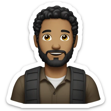 light skin bearded man with black hair  sticker