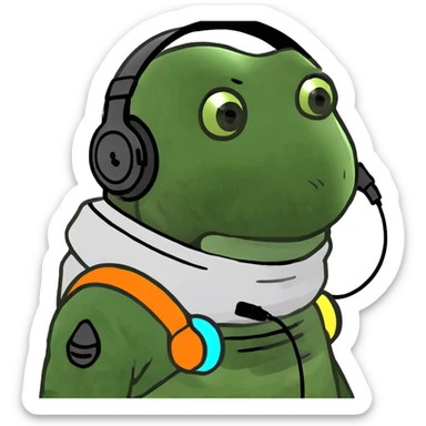 mummy wearing headphones in space sticker