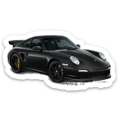 Carbon fiber blacked out Porsche  sticker