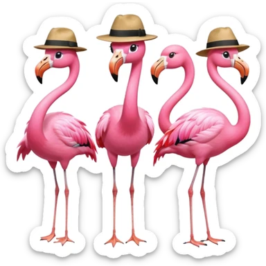 Fedora Flamingos sticker
