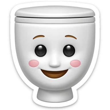 A 🚽 with a face 😀 sticker