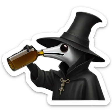 Plague doctor drinking sticker
