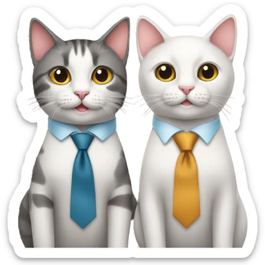 two cats wearing ties sticker