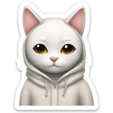 cute black cat wearing a sleepy outfit  sticker