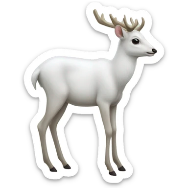 A white tropical deer sticker