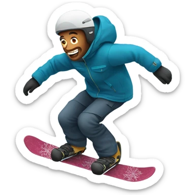 White man snowboarding downhill sticker