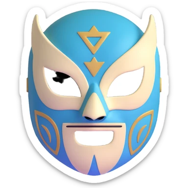 dark green, cream, and Carolina blue luchador mask sticker