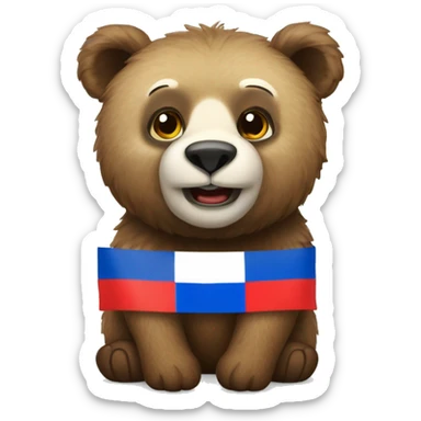 Bär mit russischer Flagge  sticker