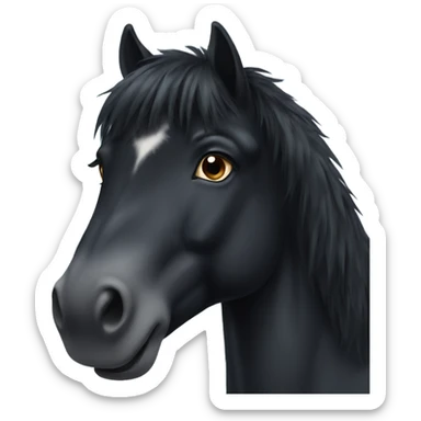 Black horse with fluffy feet sticker