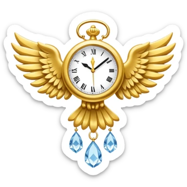 Emoji del signo Lúmiar: un reloj luminoso con alas, colores dorado y blanco, estilo minimalista, sensación de claridad, intuición y calma.”
 sticker
