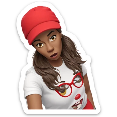 girl in white shirt sticker