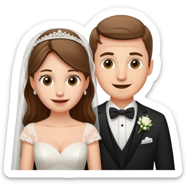 confused newlywed couple sticker