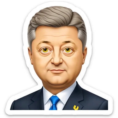 Super realistic President of Ukraine Petro Poroshenko at his inauguration sticker