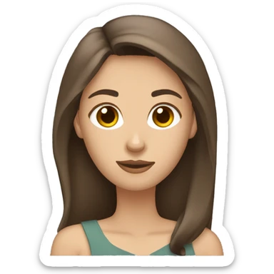 pale brunette with hair down holding belgian malinois sticker