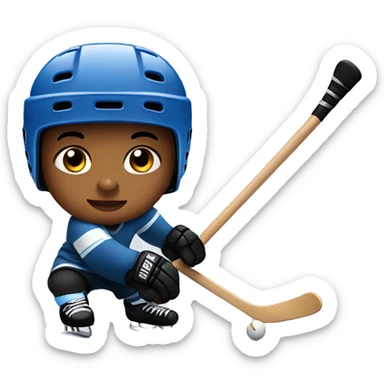 the baby is playing hockey sticker