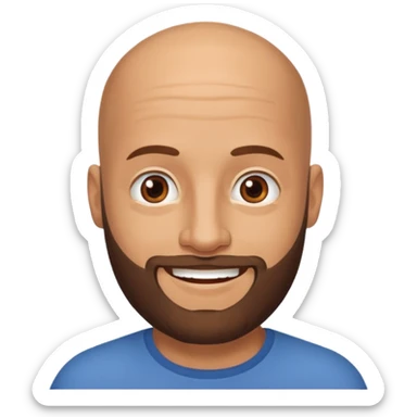 Bearded bald man  sticker