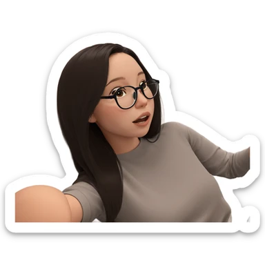 girl with glasses indoors sticker