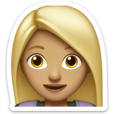 Blonde straight hair girl sticker