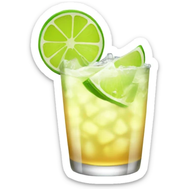 Tequila soda with a lime sticker