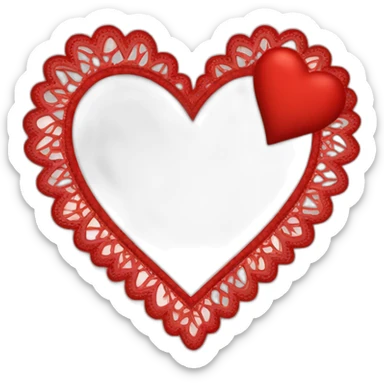 Red lace heart frame  sticker
