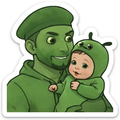 Dad with baby  sticker