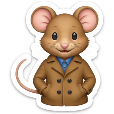 mouse wearing coat sticker