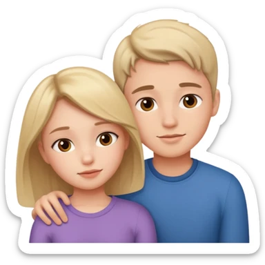 Boy and girl together close relationship cute Laying down sticker