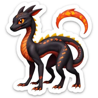 Salazzle-Salandit-Umbreon-Fakémon-hybrid-creature (full body)  sticker