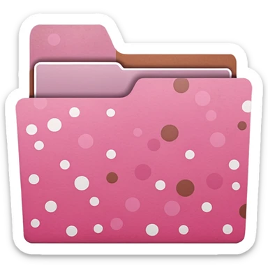 pink and brown polka dot files sticker