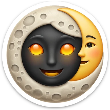 Genarate me a emoji of Drak mode moon and bright mode sun Like we got In our mobile phones sticker