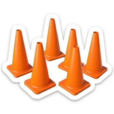 Cones used for soccer training  sticker