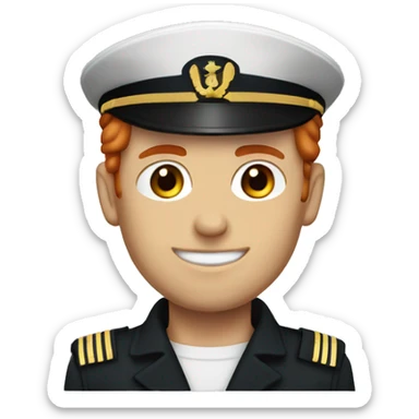Far red haired navy soldier  sticker
