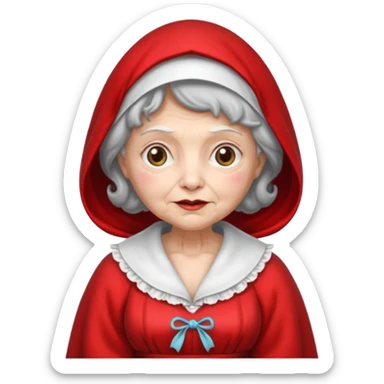 the Big Bad Wolf disguised as Little Red Riding Hood's grandmother sticker