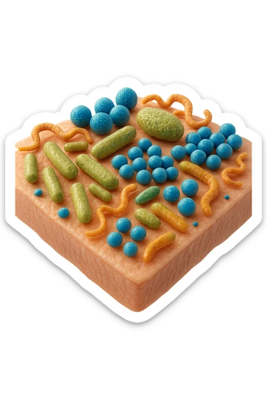 microbiota cutaneo in 3d  sticker