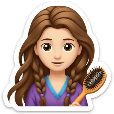 hair brush with hair sticker