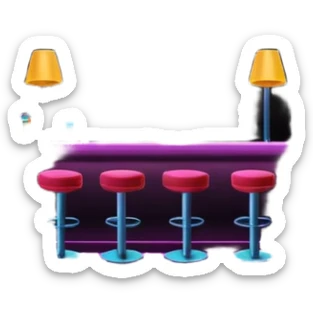 nightclub wtihout people. sticker