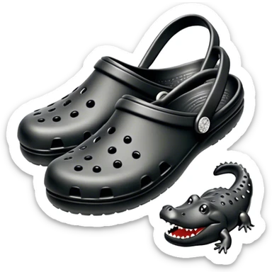 Black crocs with silver charms sticker